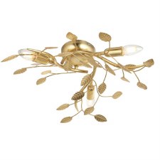 Herston 3 Light Flush Ceiling Light Gold Leaf