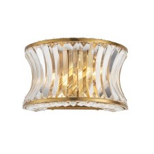 Morden 2 Light Wall Light Brushed Brass & Crystal Morden 2 Light Wall Light Brushed Brass & Crystal