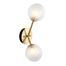 Okeford Double Wall Light Satin Brass