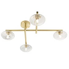 Parva Semi Flush Bathroom Ceiling Light Satin Brass