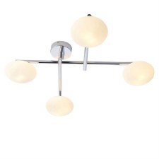 Parva Semi Flush Bathroom Ceiling Light Polished Chrome