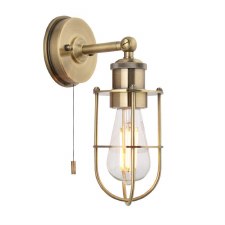 Upwey Bathroom Wall Light Antique Brass