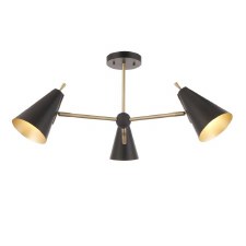 Valence 3 Light Semi Flush Pendant Matt Black Valence 3 Light Semi Flush Pendant Matt Black