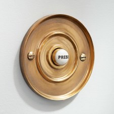 Circular Door Bell Push 3" Renovated Brass