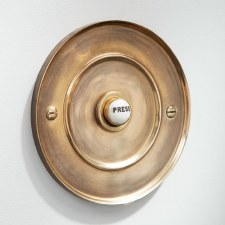 Circular Door Bell Push 4" Renovated Brass