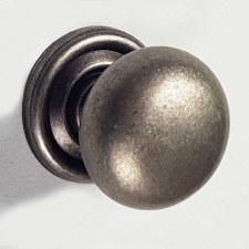 Plain Cupboard Door Knob 32mm Distressed Antique Nickel