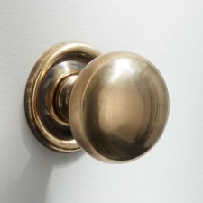 Plain Cupboard Door Knob 38mm Renovated Brass