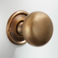 Plain Cupboard Door Knob 45mm Antique Satin Brass