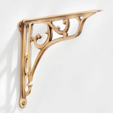 Shelf Bracket 9" x 7" Antique Satin Brass Shelf Bracket 9" x 7" Antique Satin Brass