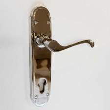 Coronet Euro 92mm Lock Handles Polished Nickel