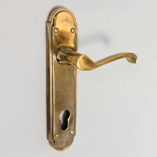 Coronet Euro 92mm Lock Handles Renovated Brass