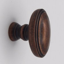 Edwardian Oval Cupboard Knob 40mm Antique Copper
