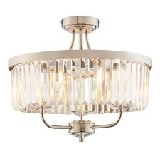 Yetminster 3 Light Semi Flush Crystal Ceiling Light Polished Nickel Yetminster 3 Light Semi Flush Crystal Ceiling Light Polished Nickel