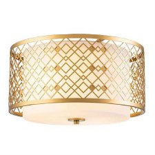 Elstead Ziggy Medium Flush Ceiling Light Lacquered Gold Elstead Ziggy Medium Flush Ceiling Light Lacquered Gold