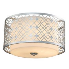 Elstead Ziggy Medium Flush Ceiling Light Lacquered Silver Elstead Ziggy Medium Flush Ceiling Light Lacquered Silver