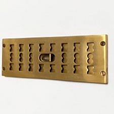 Additional picture of Cast Hit & Miss Air Vent Antique Satin Brass