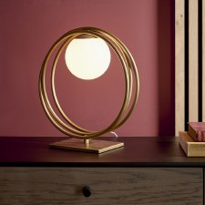 Additional picture of Broadwindsor Hoop Table Lamp Brushed Gold & Opal Glass