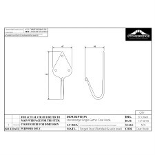 Additional picture of Stonebridge Gothic Coat Hook Armor Coat Flat Black