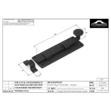 Additional picture of Stonebridge Knob Door Bolt 6" Armor Coat Satin Steel Straight
