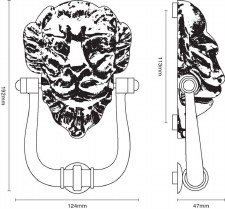 Additional picture of Croft Lion Head Door Knocker 1768 Polished Chrome