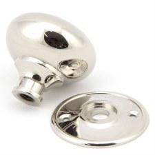 Additional picture of From The Anvil  Mushroom  Mortice/Rim Knob Set Large Polished Nickel