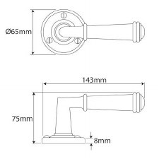 Additional picture of Finesse Durham Round Rose Door Handles FD002 Solid Pewter
