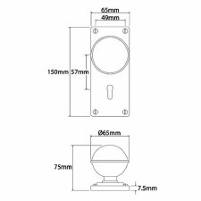 Additional picture of Finesse Beamish Door Knobs Jesmond Lock Plate FD086 Solid Pewter