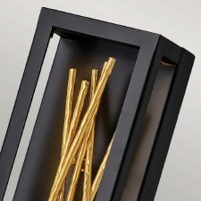 Additional picture of Quintiesse Styx LED Wall Light Black & Gold