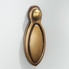 Additional picture of Oval Covered Escutcheon Antique Satin Brass