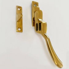Additional picture of Aston Window Handle with Night Vent Polished Brass Unlacquered Right Hand