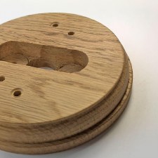 Additional picture of Dome Switch Circular Pattress Only - Oak Unfinished
