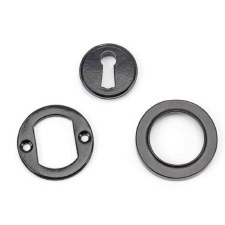 Additional picture of From The Anvil Round Escutcheon Plain Black
