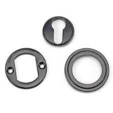 Additional picture of From The Anvil Round Euro Profile Escutcheon Art Deco Black