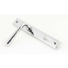 Additional picture of From The Anvil Newbury Hammerd Slim Espag Door Lock Handles Polished Chrome