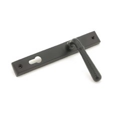 Additional picture of From The Anvil Newbury Hammerd Slim Espag Door Lock Handles Aged Bronze