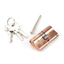 Additional picture of From The Anvil Euro Lock Cylinder 30/30 Polished Bronze Key Differ