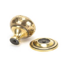 Additional picture of From The Anvil Hammered Mushroom Cabinet Knob 32 Aged Brass