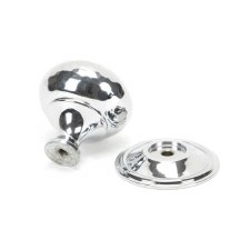 Additional picture of From The Anvil Hammered Mushroom Cabinet Knob 38 Polished Chrome