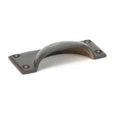 Additional picture of From The Anvil Hammered Art Deco Drawer Pull Aged Bronze