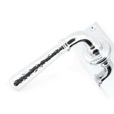 Additional picture of From The Anvil Newbury Hammered Door Lock Handles Polished Chrome