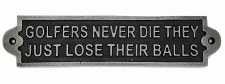 Additional picture of Golfers Lose Balls Door Sign Antique Iron