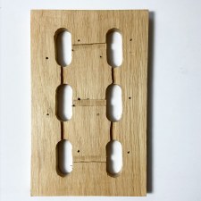 Additional picture of 6 Gang Oak Vertical Pattress for Dome Switches