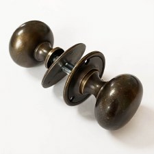 Additional picture of Victorian Bun Door Knobs 60mm Distressed Antique Brass