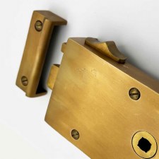 Additional picture of Broughtons 5" Bathroom Rim Latch Right Hand Antique Satin Brass