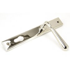 Additional picture of From The Anvil Newbury Slimline Sprung Lever Espag. Lock Set Polished Nickel