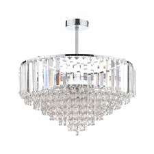 Additional picture of Laura Ashley Vienna Crystal 5 Light Semi Flush Pendant Polished Chrome