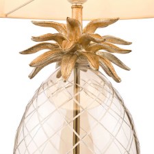 Additional picture of Laura Ashley Pineapple Table Lamp Large Champagne Glass with Shade