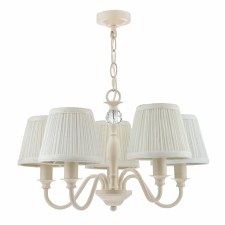 Additional picture of Laura Ashley Ellis 5 Light Pendant Satin Cream with Shades