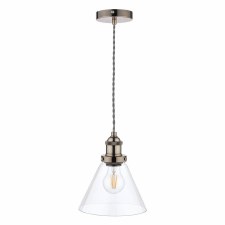 Additional picture of Laura Ashley Isaac Pendant 1 Light Satin Nickel