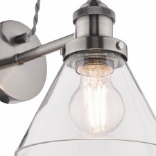 Additional picture of Laura Ashley Isaac Wall Light Satin Nickel